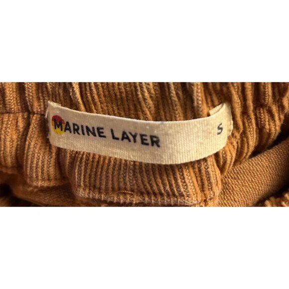 Marine Layer Camel Brown Corduroy Elastic Waistband Pants Size S Womens Casual - Picture 4 of 12